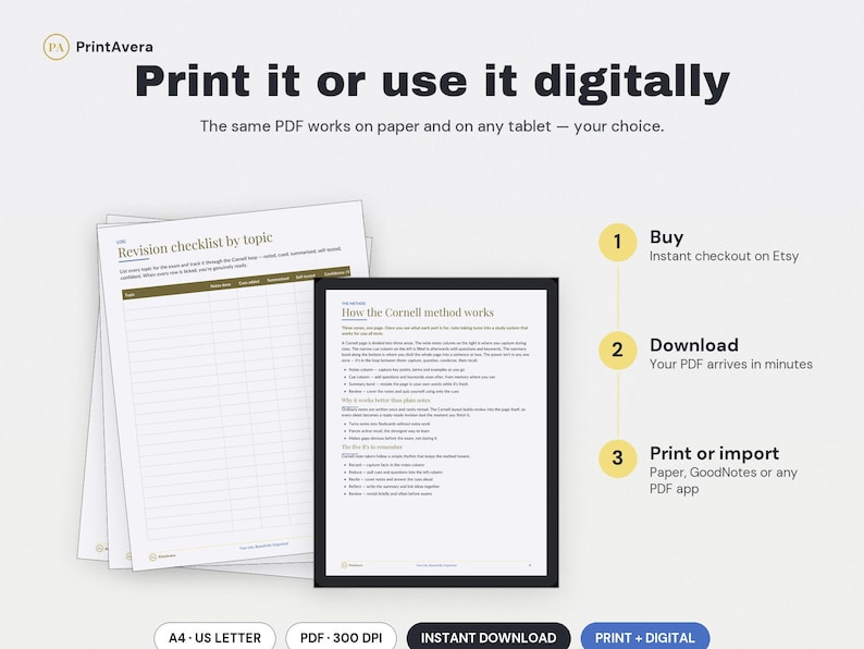 Cornell Notes Template | Lined, Dotted, Blank Layouts (PDF Download) image 4