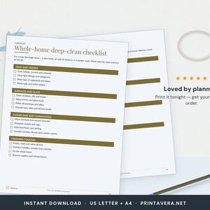 Cleaning Schedule Planner | Daily, Weekly, Monthly Checklists (PDF Download) image 5