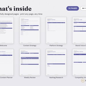 Content Calendar Template | Social Media Planner, Excel Spreadsheet (Digital Download) image 2