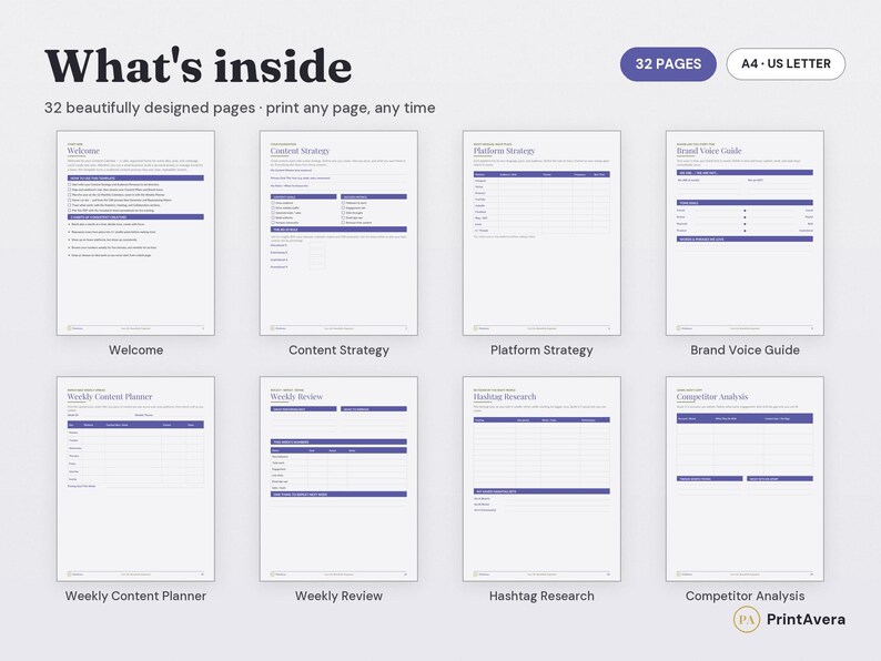 Content Calendar Template | Social Media Planner, Excel Spreadsheet (Digital Download) image 2