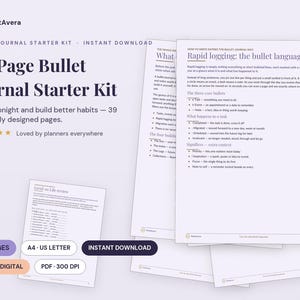 Bullet Journal Starter Kit | Habit Tracker Printable, Monthly Habit Tracker, Habit Tracker PDF | A4 US Letter, Instant Download PDF image 1