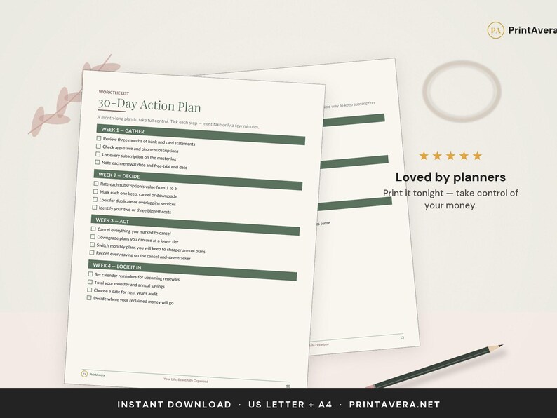 Subscription Tracker Template | Budget Planner, Expense Tracker (Excel PDF) image 5