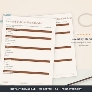 Countries Visited Checklist | Travel Tracker, Trip Log (PDF Download) image 5