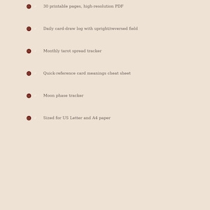 Witchy Grimoire Daily Tarot Journal Printable PDF, Book of Shadows Tarot Workbook, Cheat Sheet, Witchy Planner Pages image 4