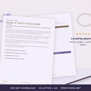 Habit Tracker Stamp Printable | Minimalist Monthly Grid (A4/US Letter) image 5