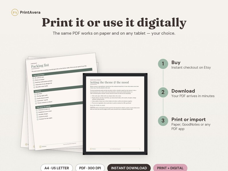 Bachelorette Party Planner Printable | Maid of Honour Organizer (PDF Download) image 4