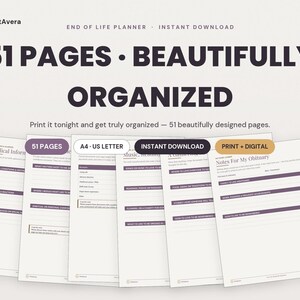 End of Life Planner | Legacy, Wishes, Family Information (PDF Download)
