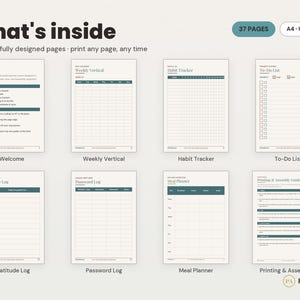 A7 Planner Inserts | Weekly, Monthly, Undated, ADHD (Digital Download) image 2