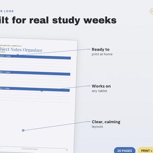 Student Assignment Tracker | College Planner, Study Schedule (Excel, PDF Download) image 3