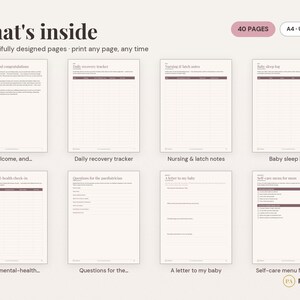 Postpartum Journal Printable | New Mom Recovery & Wellbeing Tracker (PDF Download) image 2