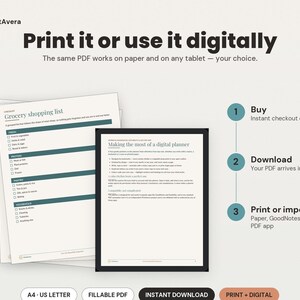Agenda digital GoodNotes / TDAH, iPad, PDF sin fecha (tamaño carta estadounidense A4) imagen 4