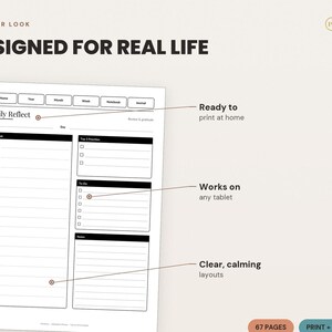 reMarkable 2 Planner | 67-Page Digital PDF, Daily Weekly Monthly (Instant Download) image 3