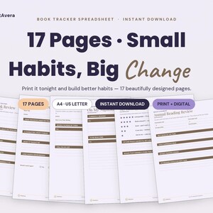 Book Tracker Spreadsheet | Reading Log, Journal, TBR List (Digital Download) image 1