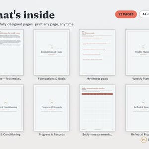 Workout Log Printable | Fitness Tracker, Strength, Cardio, Recovery (PDF Download) image 2