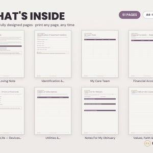 End of Life Planner | Legacy, Wishes, Family Information (PDF Download) image 2