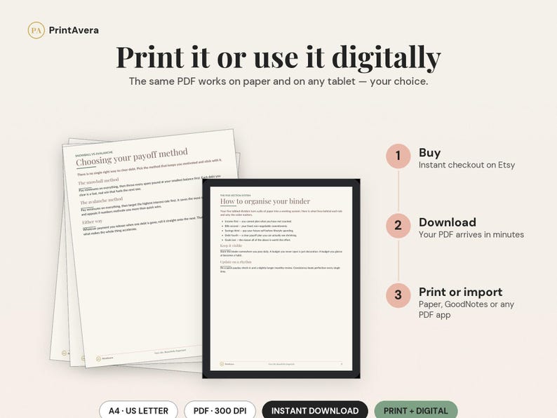 37-Page Budget Binder Printable | Finance Planner, Expense Tracker (PDF Download) image 4