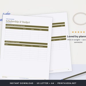 Online Student Planner Printable | Study, College, Academic Assignment Tracker (PDF Download) image 5