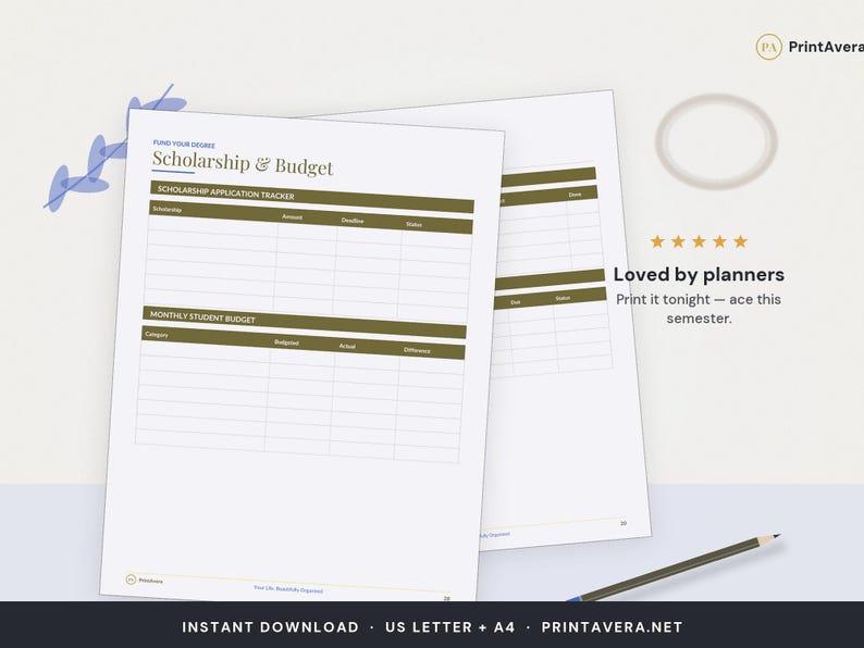 Online Student Planner Printable | Study, College, Academic Assignment Tracker (PDF Download) image 5