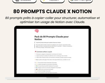 80 uppmaningar av Claude för Notion | Färdigt paket | Produktivitet, CRM, Community Management, Automation | PDF/Notion-format