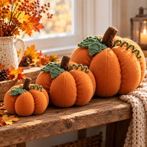 Nähvorlage für einen Plüschkürbis, 3 Größen (20-50 cm), Herbstdeko (PDF-Download)