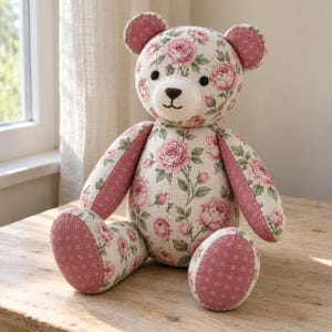 Giant 20" Memory Bear Sewing Pattern, Keepsake Teddy Bear Assembly Guide (PDF)