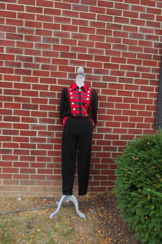 Vintage Sweater Jumpsuit with Leather Accents