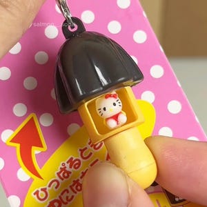 hello kitty meiji choco mushroom phone strap keychain charm gotochi