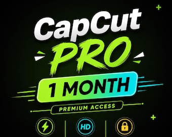 Miesięczny dostęp do CapCut Pro | Subskrypcja edycji wideo (dostawa cyfrowa)