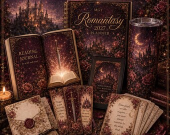 Romantasy Bundle, Planner, Reading Journal Set (Digital Download)