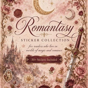 Pegatinas imprimibles de Romantasy / Hojas de pegatinas de romance de fantasía encantada / PDF de descarga instantánea