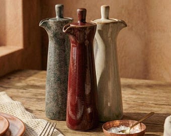 Ceramic Oil Bottle Soy Sauce Pot Spice Jar