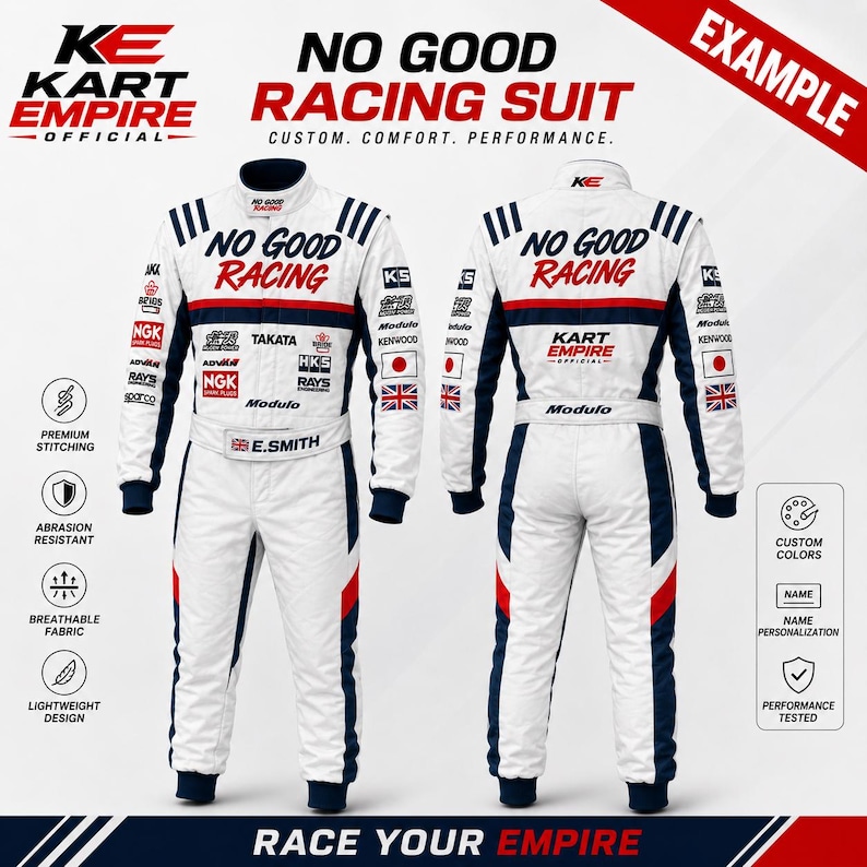 Personalized Racing Suit for Kids and Adults, Custom Name Number Logo Outfit image 19