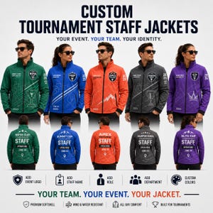 Personalisierte Softshelljacke für Turniermitarbeiter, Event-Crews, Freiwillige und Operations-Teams