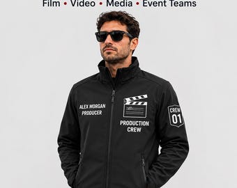 Custom Production Crew Softshell Jackets: Film, Video, Media, Event Teams