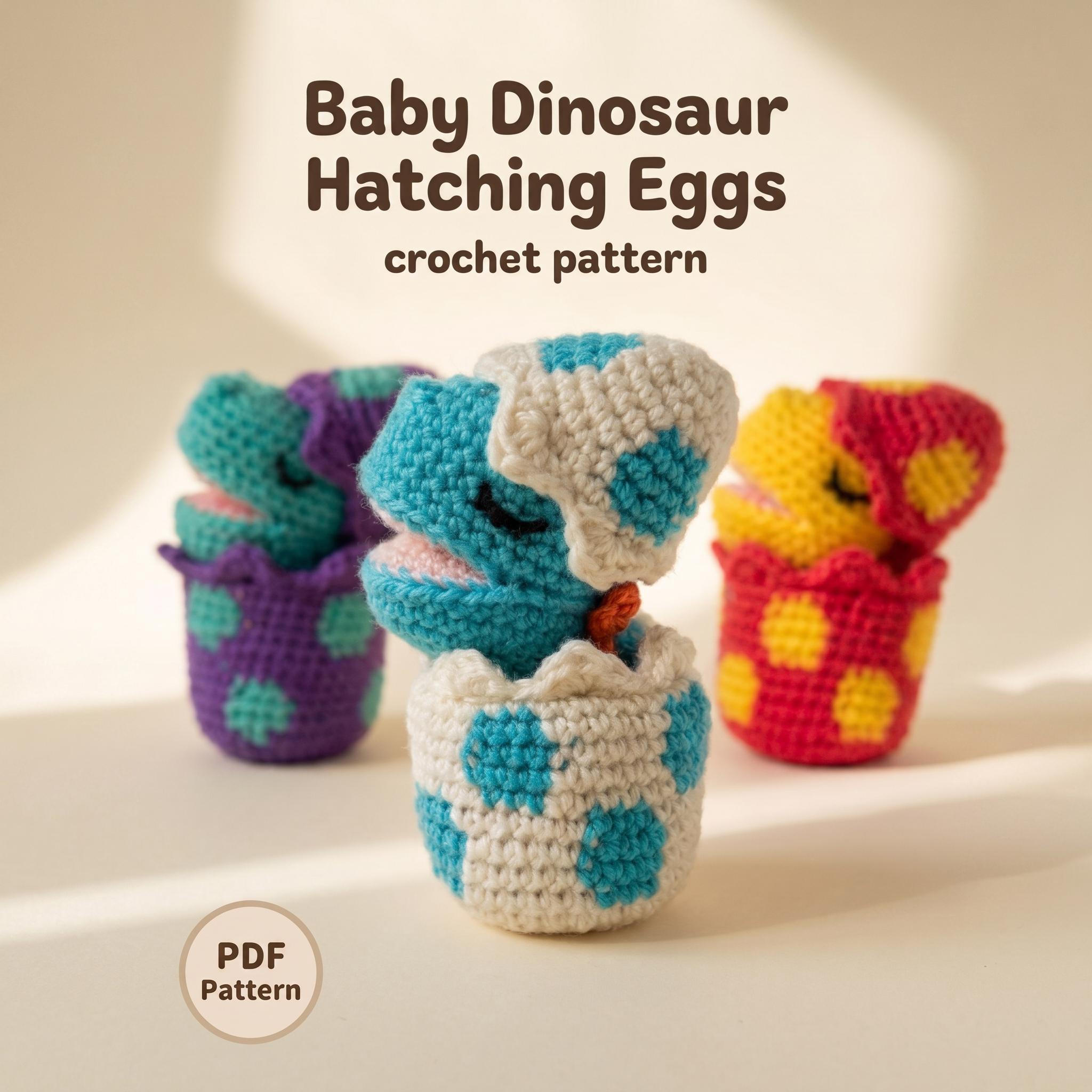 30 Dinosaur Crochet Patterns for Roaring Cute Amigurumi Projects 31 Baby Dino in Hatching Egg Crochet Pattern
