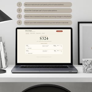 Subscription Tracker Tool | Automatic Annual Cost & Cost-Per-Use Calculator | Find and Cancel Forgotten Subscriptions - Ghost Charges