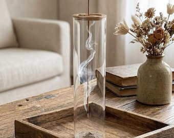 Modern Glass Incense Holder, Ash Catcher Incense Burner, Minimalist Zen Decor, Yoga Meditation Accessories, Home Spa Gift