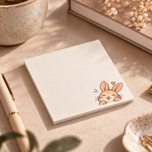 Cute Bunny Sticky Notes | Kawaii Rabbit Memo Pad | Adorable Desk ...