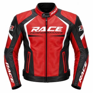 Handgemaakte leren motorjas voor heren, rode race-bikerjas, geschikt voor circuit- en straatgebruik, ideaal cadeau voor hem. afbeelding 1
