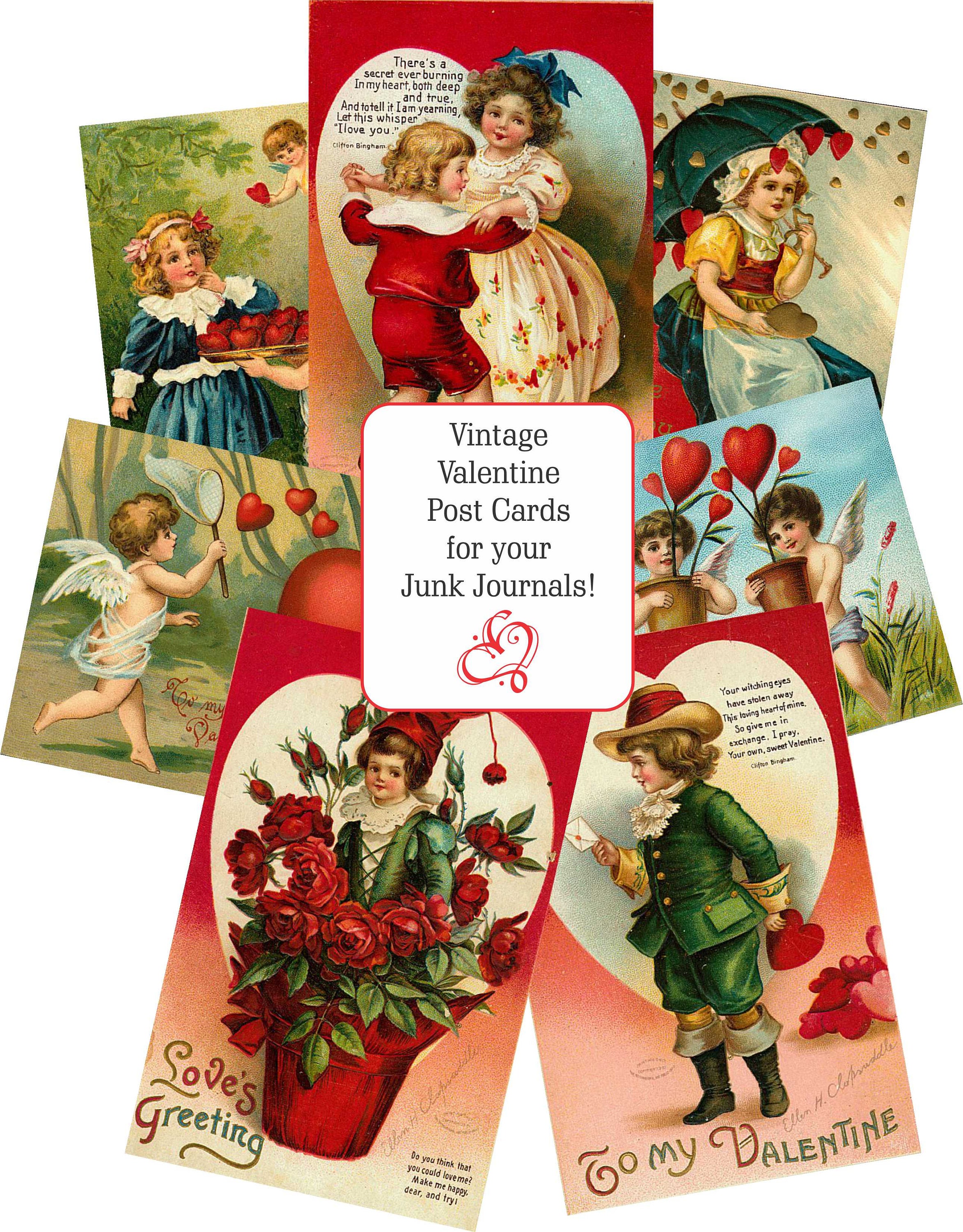 Be My Valentine Ver. 3.0 - Vintage Valentine Post Cards