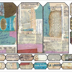 Collaged Raggedies (Full Color) Tags PLUS für Junk Journals - Ephemera, Scrapbooking - sofort digitaler Download
