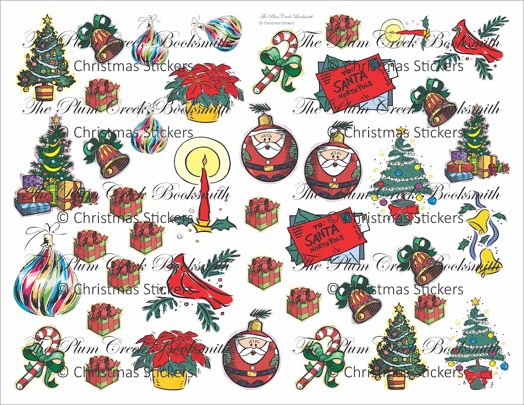 Christmas Stickers for Your Junk Journals, Cardmaking, Scrapbooking ...