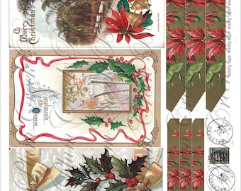 Vintage Christmas Post Cards for Your Junk Journals - instant digital download