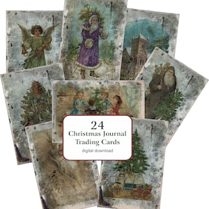Christmas Journal Trading Cards - digitale download - Junk Journal Ephemera