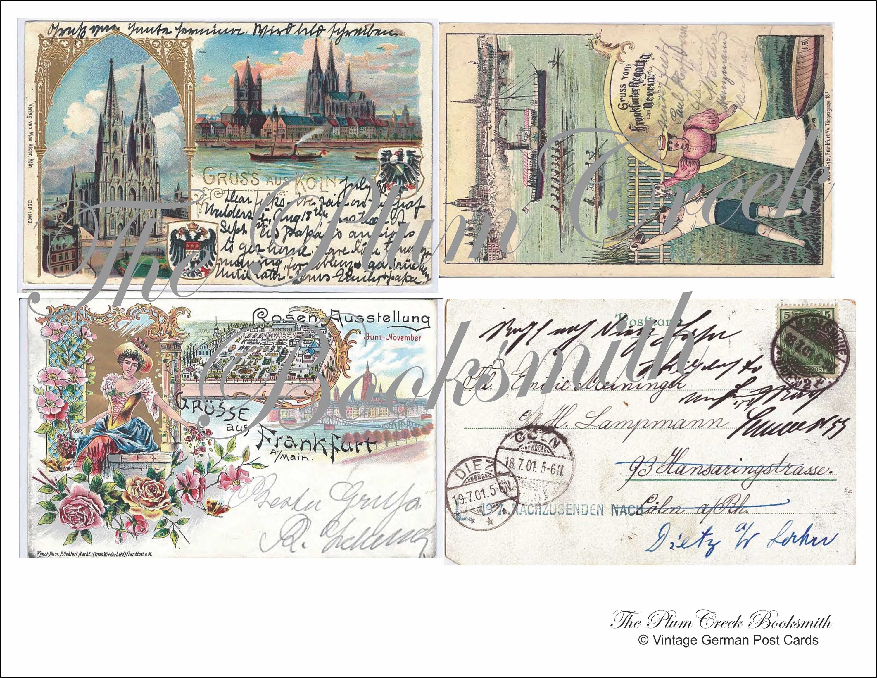 Vintage German Post Cards From 1898 Digital Download Junk Etsy UK