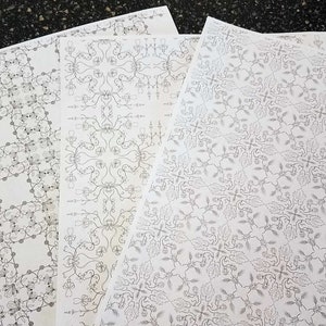 Floral Tiled Backgrounds Set 2, for journal pages - Digital download - Beautiful when stained! Save toner/ink!