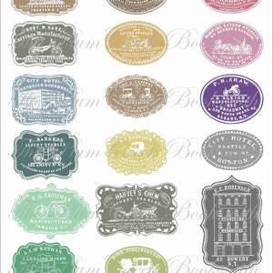 Set di etichette vintage 1 - Per i tuoi diari spazzatura - download digitale istantaneo