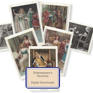 Shakespeare's Heroines - ephemera, scrap-booking - instant digital download