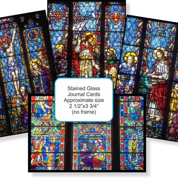 Stained Glass Journal Cards and Junk Journal Pages #1 - digital download