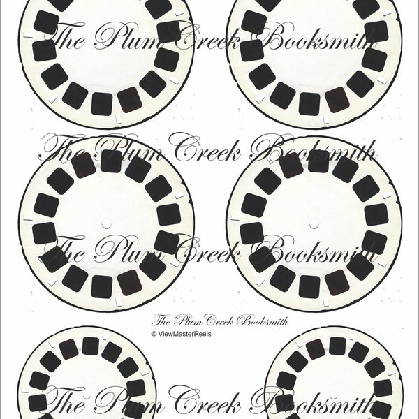 View Master Reels - set up for fussy cutting - Scan'nCut machine - Ephemera instant digital download -Tags, tucks, cards for junk journals